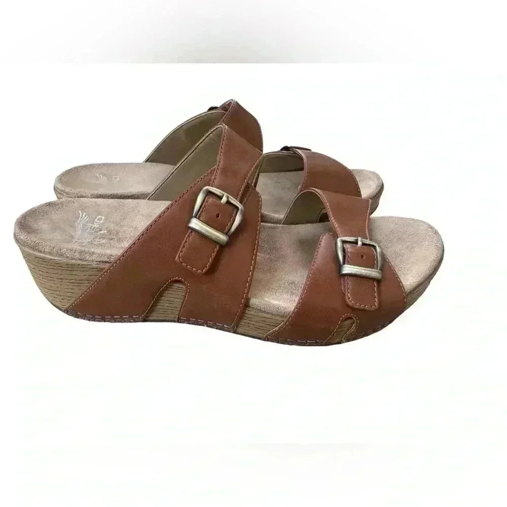 DANSKO Leeann Tan Burnished Calf Sandals